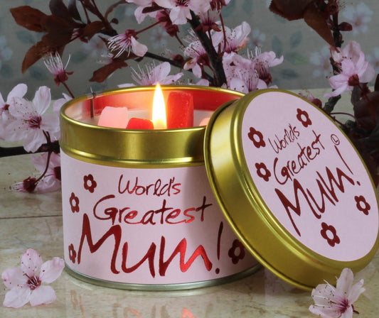 WORLDS GREATEST MUM CANDLE IN TIN
