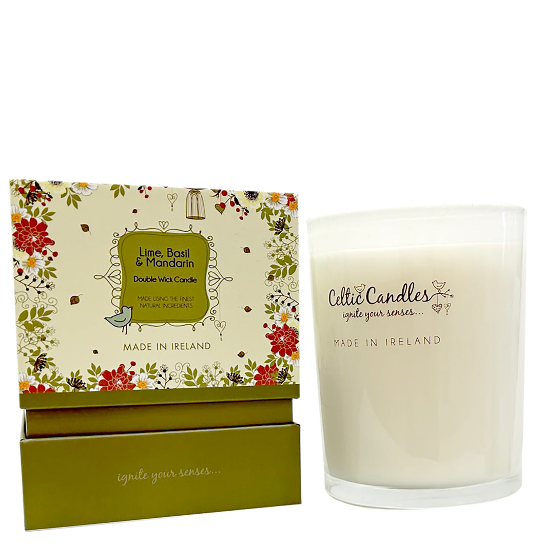 Celtic Candles Double Wick Candle Lime, Basil and Mandarin