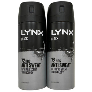 LYNX Antiperspirant Black Twin Pack 2 x 150ml