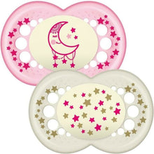 Load image into Gallery viewer, MAM Original Soothers 12+ Months (Pack of 2)nigh, glow ( different design available )
