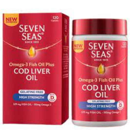 Seven Seas Omega 3 Cod Liver Oil High Strength Capsules 120pk