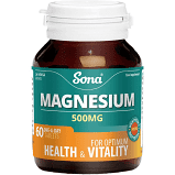Sona Magnesium Tabs 500mg 60 Tabs
