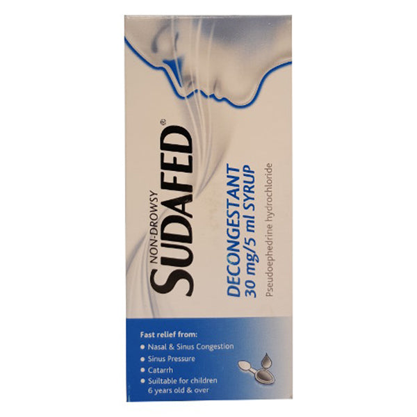 Sudafed Non-Drowsy Decongestant Syrup 100ml