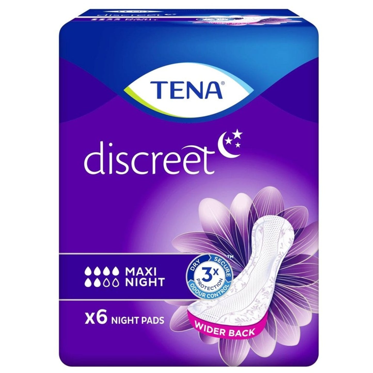 Tena Discreet Maxi Night Pads x6